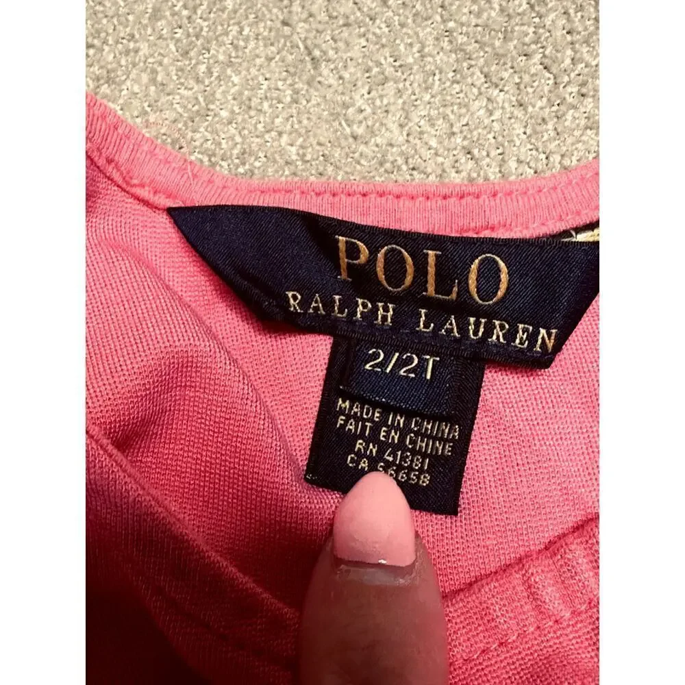 Polo Ralph Lauren Baby Pleated Knit Pink Dress Girls Toddler 2/2T